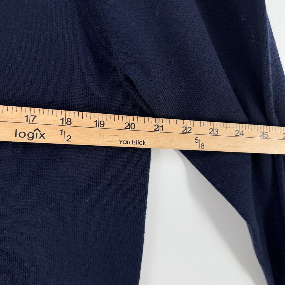Hart Schaffner Marx Mens M Extra Fine Merino Wool V-Neck Pullover Sweater Navy - Picture 6 of 7